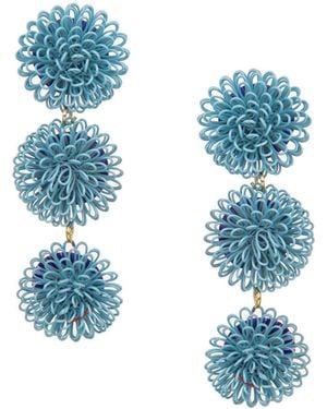 Pats Jewelry Pompom Earrings - Blue