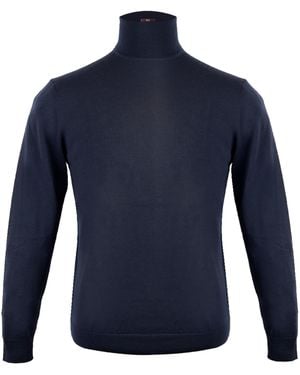 DAVID WEJ Harry Merino Wool Roll Neck Jumper - Blue