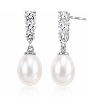 Ninemoo Givre Drop Pearl Earrings - White