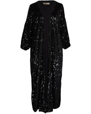 Jennafer Grace Darkest Night Sequin Cocoon Jacket - Black