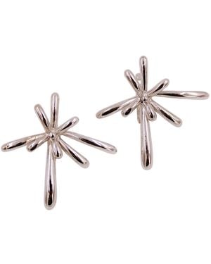 1610Istanbul Floral Drop Earrings - Metallic