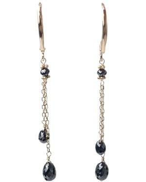Rahul's Jewels Genuine Diamond Lariat Earrings - Metallic