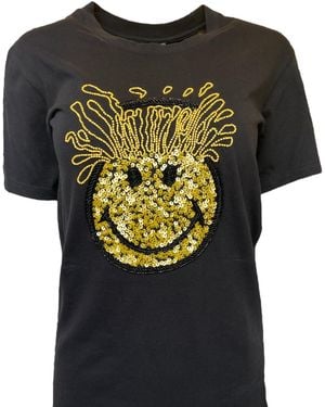 Any Old Iron Mind Blown Smiley T-Shirt - Black