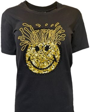 Any Old Iron Mind Blown Smiley T-Shirt - Black