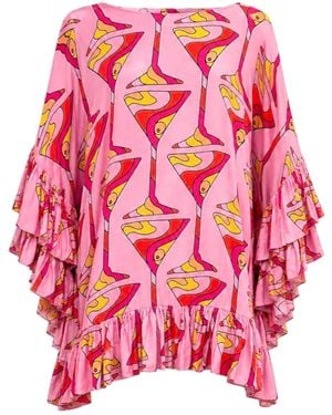 Julia Clancey Martini Mini Ruffle Dress - Red