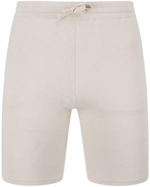 Paul James Knitwear Neutrals Midweight Allessio Cotton Knitted Shorts - Natural