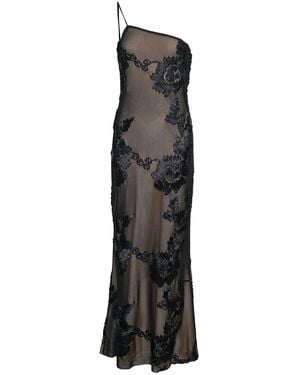 Amy Lynn Divya Floral Motif Maxi Dress - Black