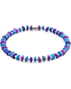 Anchor and Crew Alice & Freshwater Shell Skinny Bracelet - Blue