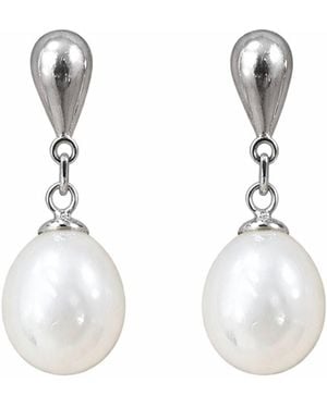 Pearl Code Freshwater Rice Pearl Drop Earrings – Sterling Jewelry - White