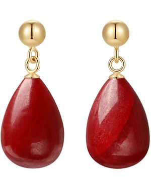 Katy Faye July Ruby Earrings - Red
