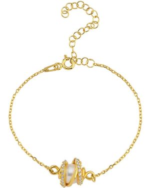 LINYA JEWELLERY Amour Caged Pearl Chain Bracelet - Metallic