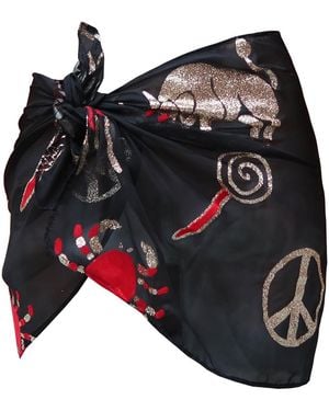 GeeGee Collection Super Rocker Silk Beach Skirt - Black