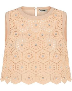 Nocturne Neutrals Embroidered Blouse - Natural