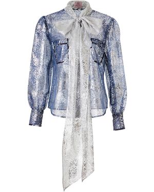 By Moumi Bow Shirt - Blue