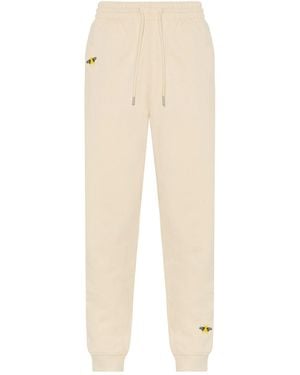 INGMARSON Neutrals Bee Embroidered Organic Cotton Joggers - Natural