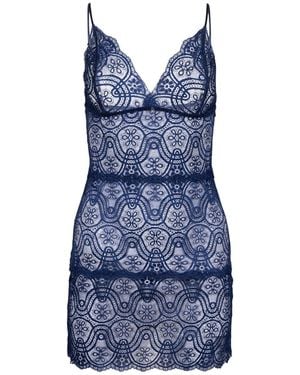 Oh!Zuza Midnight Temptation – Lace Mini Slip - Blue