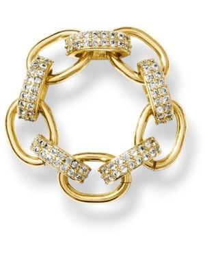 Alexie of Athens Eleni Pave Chunky Chain Ring - Metallic