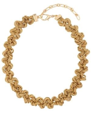 Saachi Braided Knot Metal Necklace - Metallic