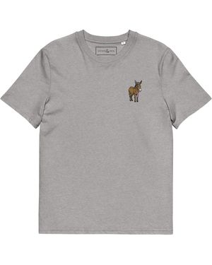 Anchor and Crew Heather Smart Ass Actual Life Organic Cotton Embroidered T-Shirt - Grey