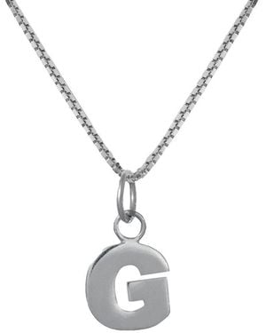 Edge Only Letter Pendant "G" Initial Necklace Sterling - Metallic