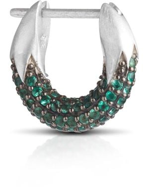 Kasun Emerald Eclipse Huggie Hoop Earrings - Green