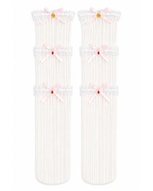 ADIBA The Garnet Ribbon Calf Socks - White