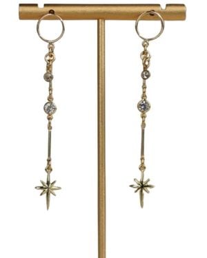 Rachel Nathan Circle Post & North Star Earrings - Metallic