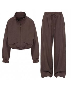 BLUZAT Minimalist Urban Set - Brown