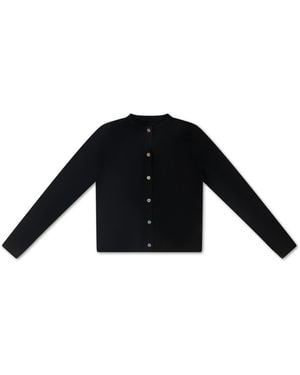 Roch Perel Coloured Crystal Button Cardigan - Black