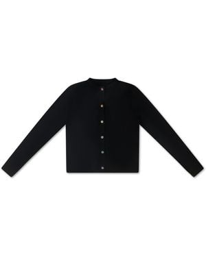 Roch Perel Coloured Crystal Button Cardigan - Black