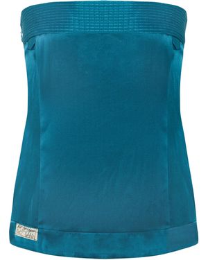 Pcfg Pure Silk Strap Top - Blue