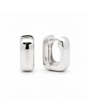 Belinda Jewelz Chunky Block Hoops - White