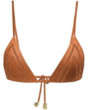 Blackbough Swim Cynthia Triangle Top Caramel Eyelet - Brown
