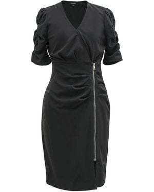 Smart and Joy Jersey Dress With Zip Side - Black