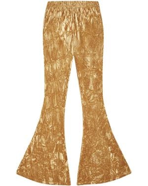 Little Lies Hendrix Ochre Velvet Flares - Natural