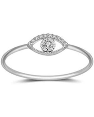 Genevieve Collection 18K Eye Shape Diamond Ring - White