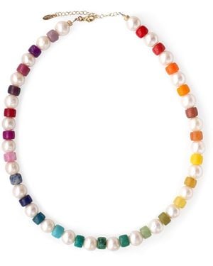 Kris Nations Freshwater Pearl Necklace - Metallic