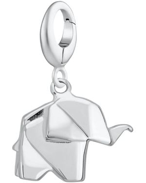 Lily Charmed Sterling Origami Elephant Charm - White