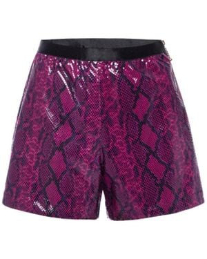 LAHIVE Nova Python Leather Shorts - Purple