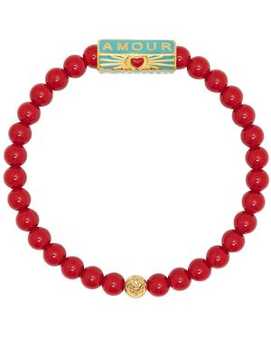 Nialaya Amour Beaded Bracelet - Red