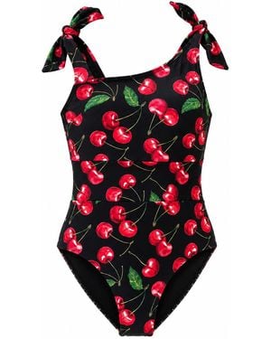 Plivati Dijana Tie Shoulder Swimsuit — Višnja - Red