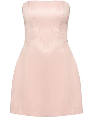 Tia Dorraine Strapless Satin Mini Dress - Pink