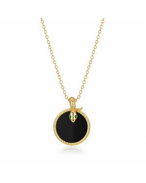 Ormiro Eternal Serpent Onyx Necklace - Metallic