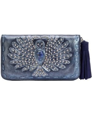 Jodi Lee Love Story Owl Wallet Metallic - Blue