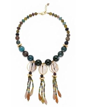 Jaredjamin Marina Natural Cowrie Shell Statement Necklace - Metallic