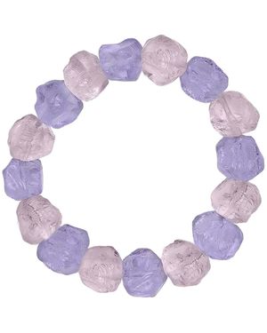 Farra Nugget Amethyst And Rose Quartz Stretchy Bracelet - Purple