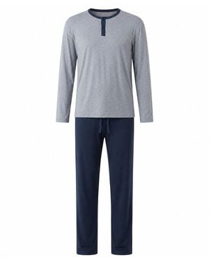Zd - Zero Defects Long Modal Pyjamas Italy - Blue