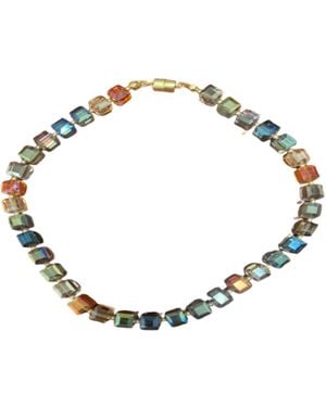 Saachi Bead And Stone Statement Multi Necklace - Metallic