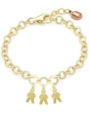 Unaloe Adjustable Plated Mom Bracelet With Three Baby Charms - Metallic