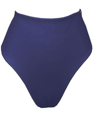 Terra Dea Acapulco Reversible High Waisted Bikini Briefs In Navy & Ivory - Blue